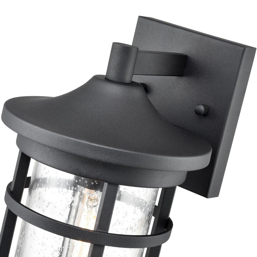 1-Light Outdoor Wall Sconce in Textured Black 
