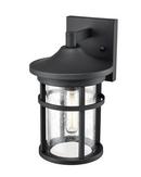 1-Light Outdoor Wall Sconce in Textured Black 