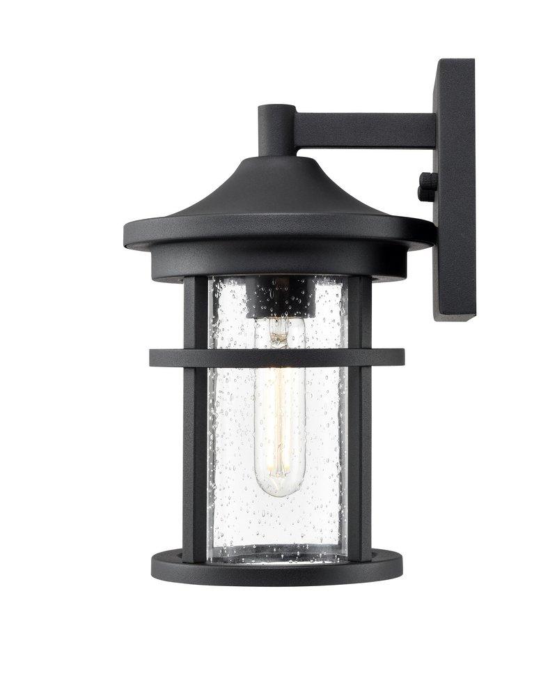 1-Light Outdoor Wall Sconce in Textured Black 