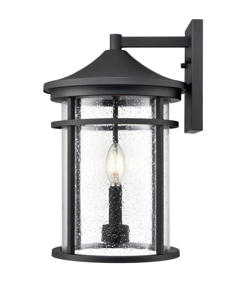 2-Light Outdoor Wall Sconce in Textured Black 