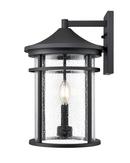 2-Light Outdoor Wall Sconce in Textured Black 
