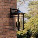 2-Light Outdoor Wall Sconce in Textured Black 