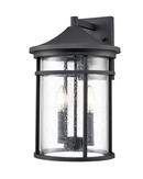 2-Light Outdoor Wall Sconce in Textured Black 