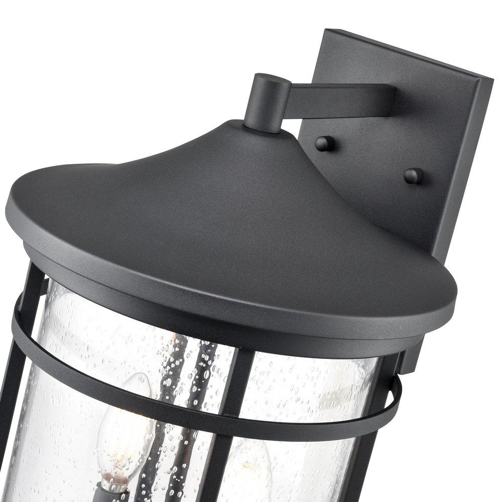 2-Light Outdoor Wall Sconce in Textured Black 