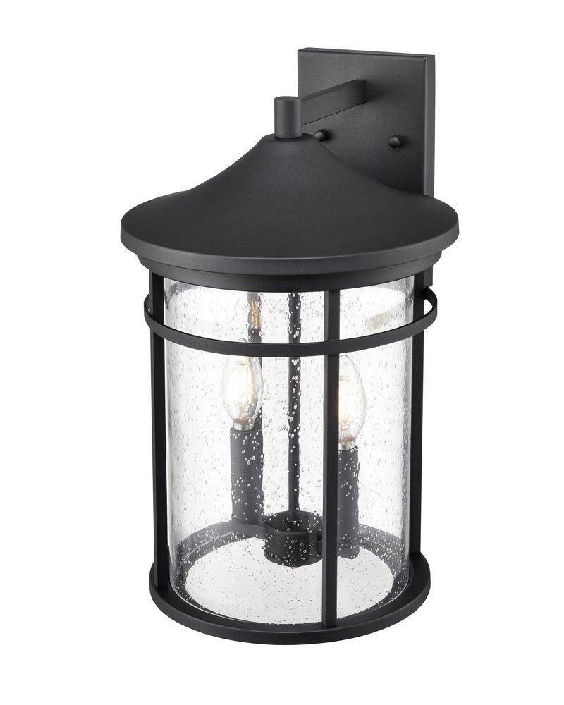2-Light Outdoor Wall Sconce in Textured Black 