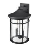 2-Light Outdoor Wall Sconce in Textured Black 
