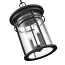 2-Light Outdoor Hanging Lantern in Textured Black 