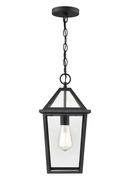 1-Light Outdoor Hanging Lantern in Textured Black 