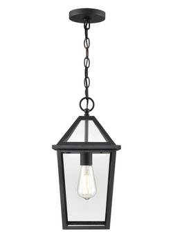 1-Light Outdoor Hanging Lantern in Textured Black