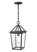 1-Light Outdoor Hanging Lantern in Textured Black 