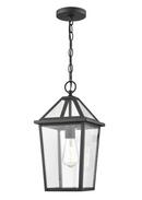 1-Light Outdoor Hanging Lantern in Textured Black 