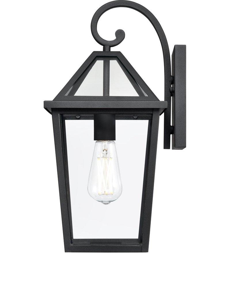 1-Light Outdoor Wall Lantern in Black 