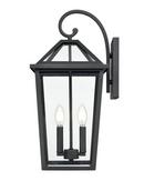 2-Light Outdoor Wall Sconce in Textured Black 