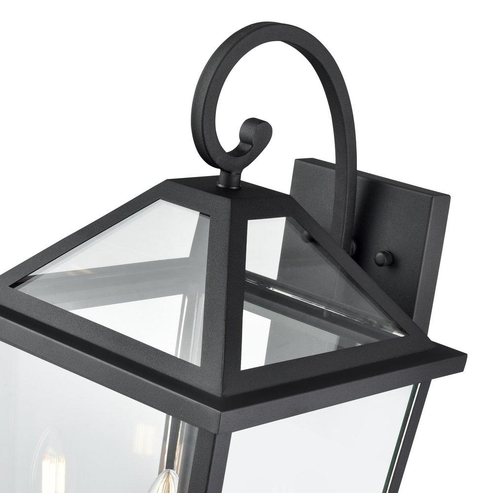 2-Light Outdoor Wall Sconce in Textured Black 