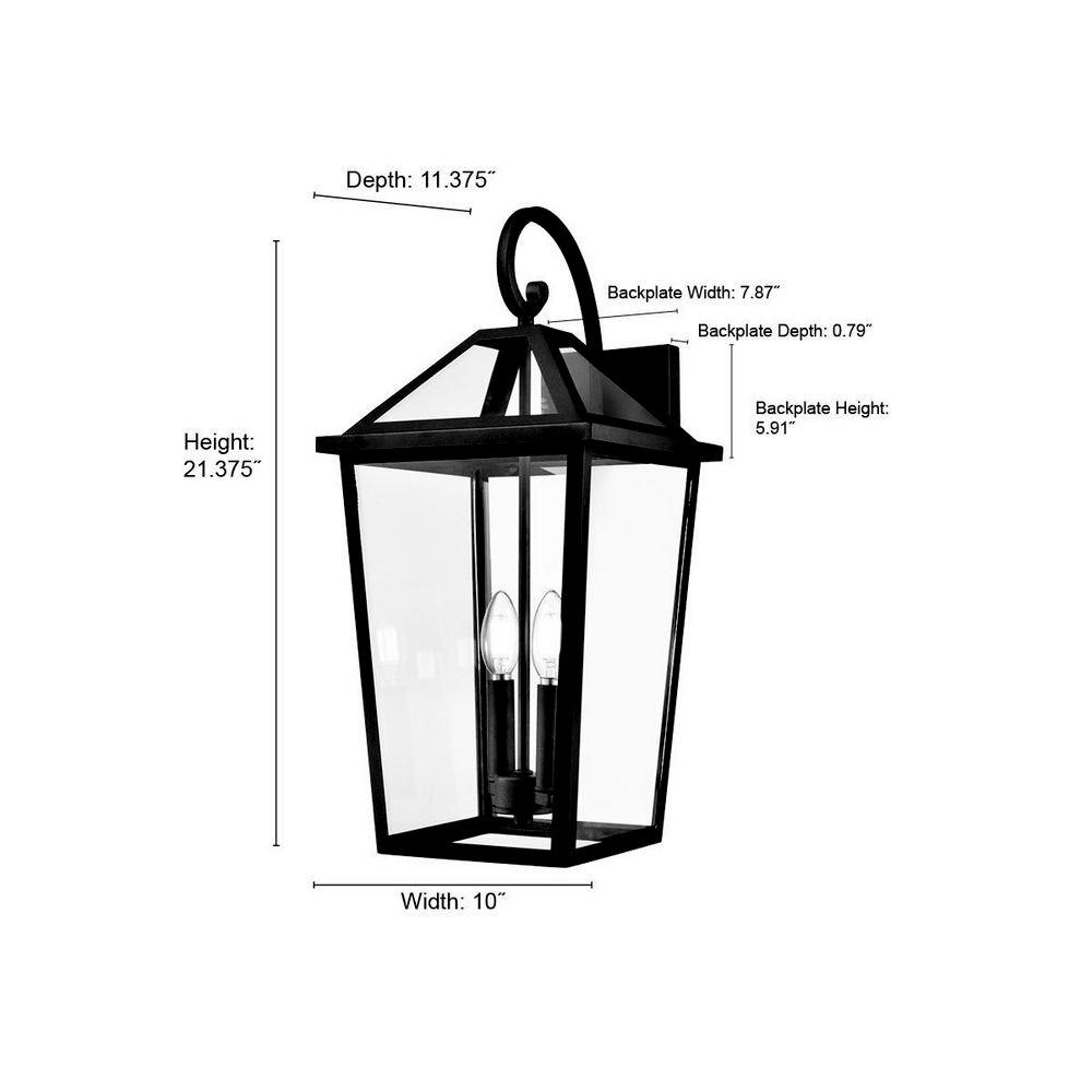 2-Light Outdoor Wall Sconce in Textured Black 
