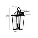 2-Light Outdoor Wall Sconce in Textured Black 