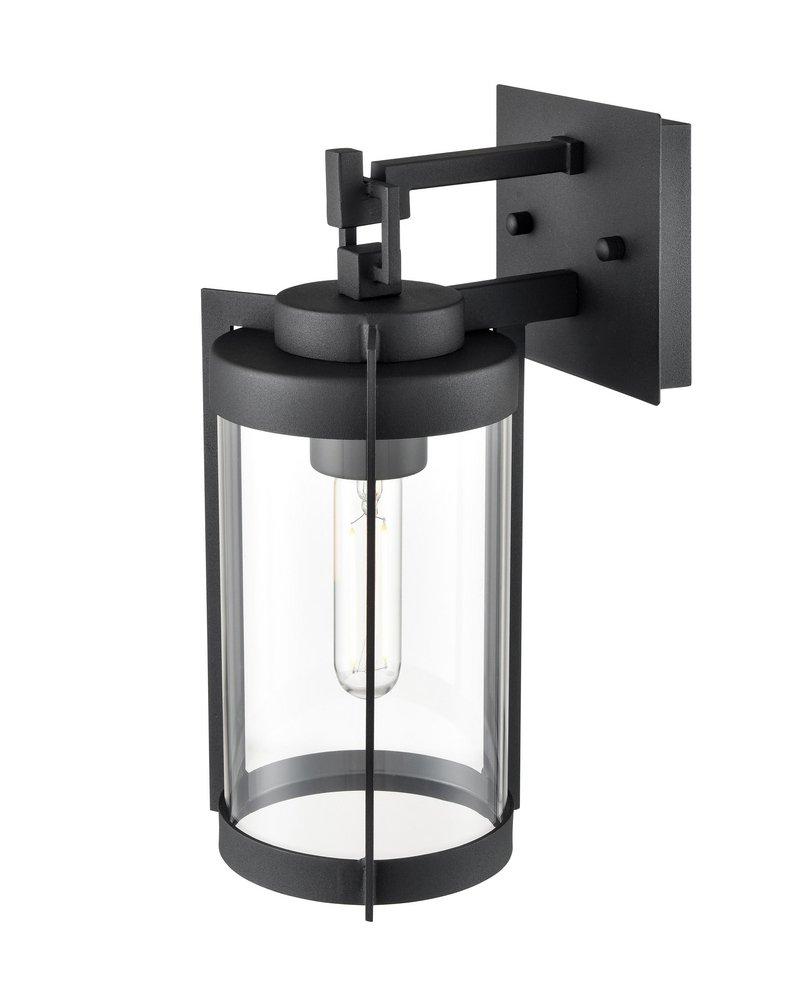 1-Light Outdoor Wall Sconce in Textured Black 