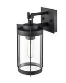1-Light Outdoor Wall Sconce in Textured Black 