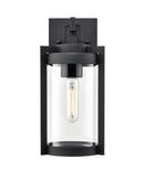 1-Light Outdoor Wall Sconce in Textured Black 
