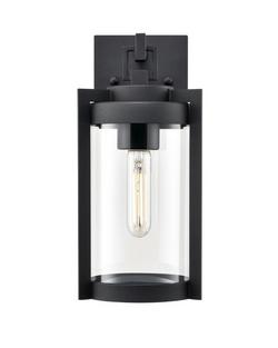 1-Light Outdoor Wall Sconce in Textured Black