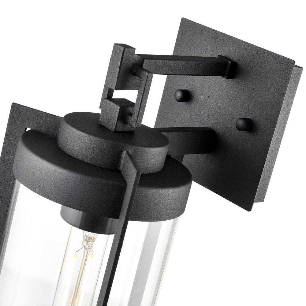 1-Light Outdoor Wall Sconce in Textured Black 