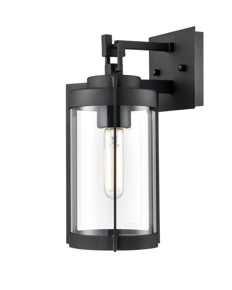 1-Light Outdoor Wall Sconce in Textured Black 