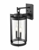 2-Light Outdoor Wall Sconce in Textured Black 