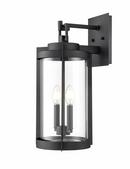 2-Light Outdoor Wall Sconce in Textured Black 
