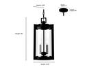 2-Light Outdoor Hanging Lantern in Textured Black 