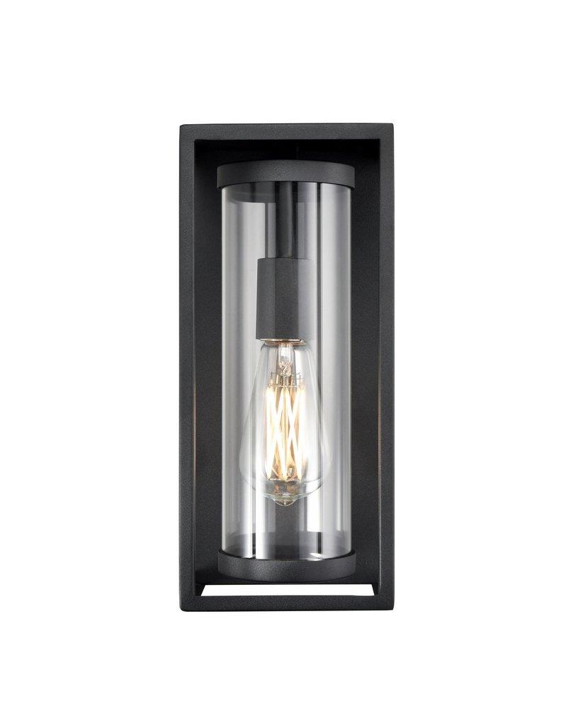 1-Light Outdoor Wall Sconce in Textured Black 