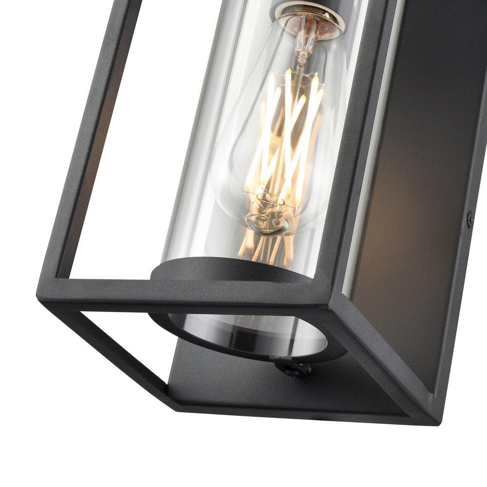 1-Light Outdoor Wall Sconce in Textured Black 