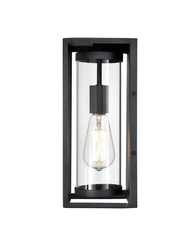 1-Light Outdoor Wall Sconce in Textured Black 