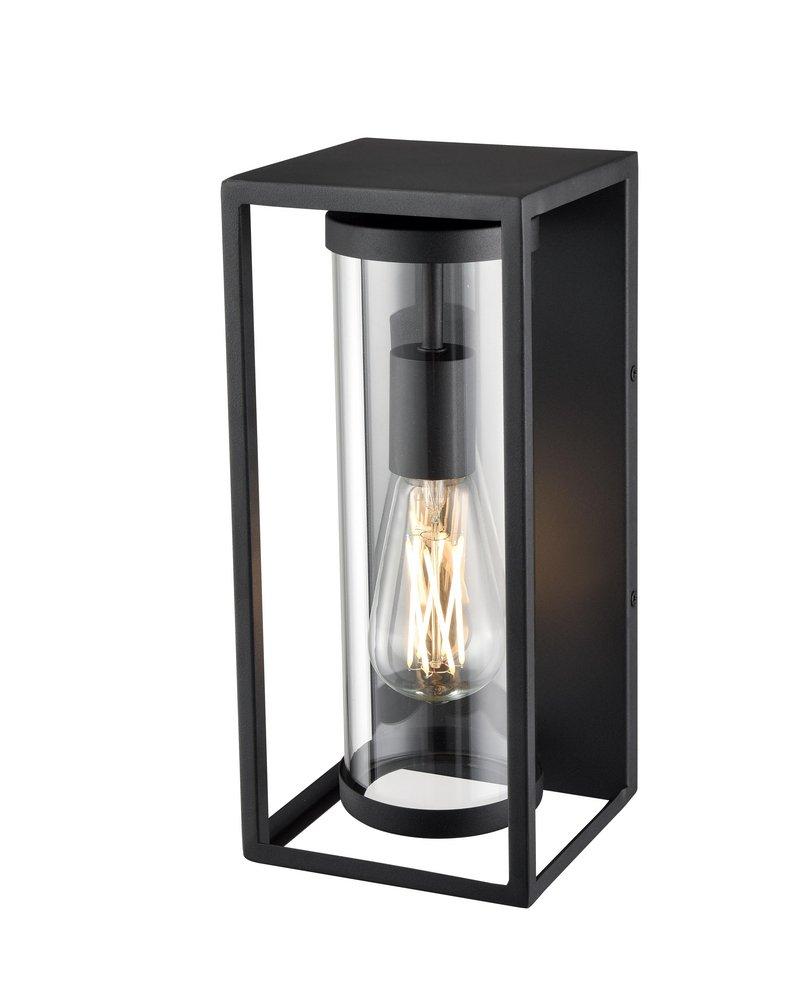 1-Light Outdoor Wall Sconce in Textured Black 