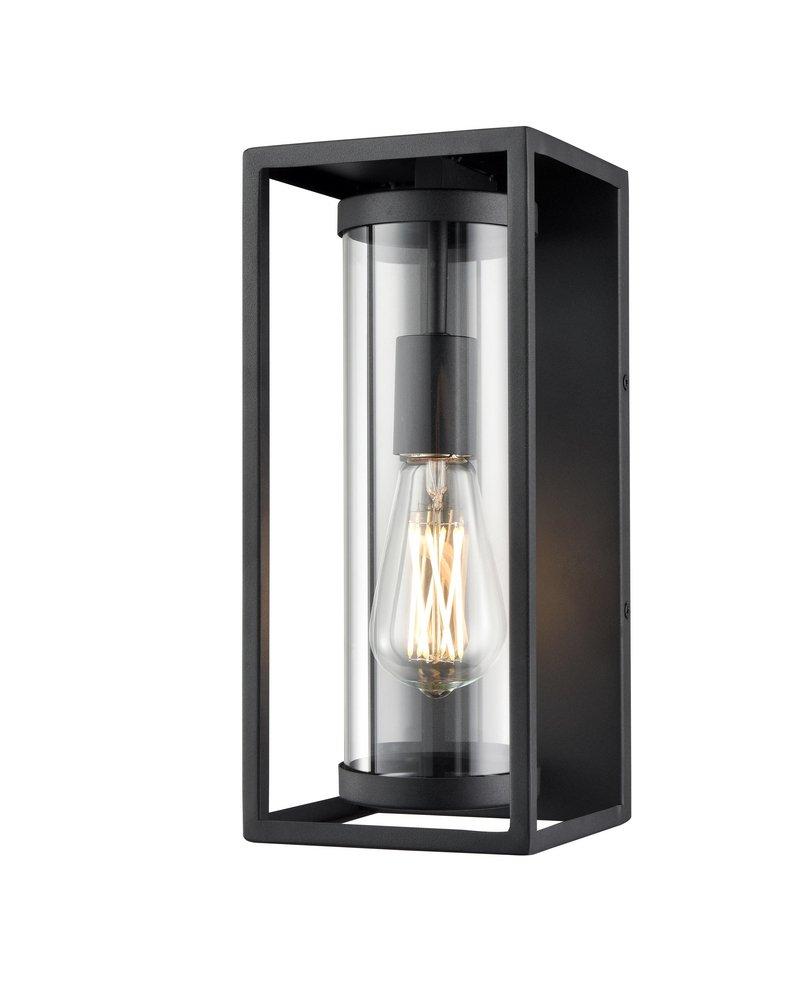 1-Light Outdoor Wall Sconce in Textured Black 