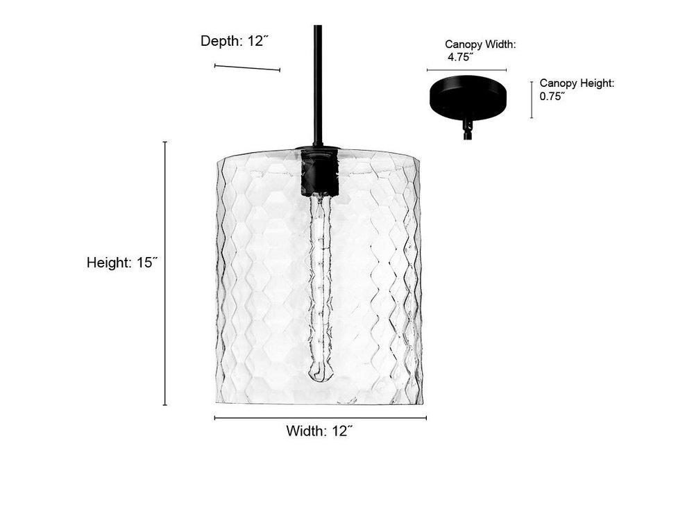 1-Light Pendant Light in Matte Black 