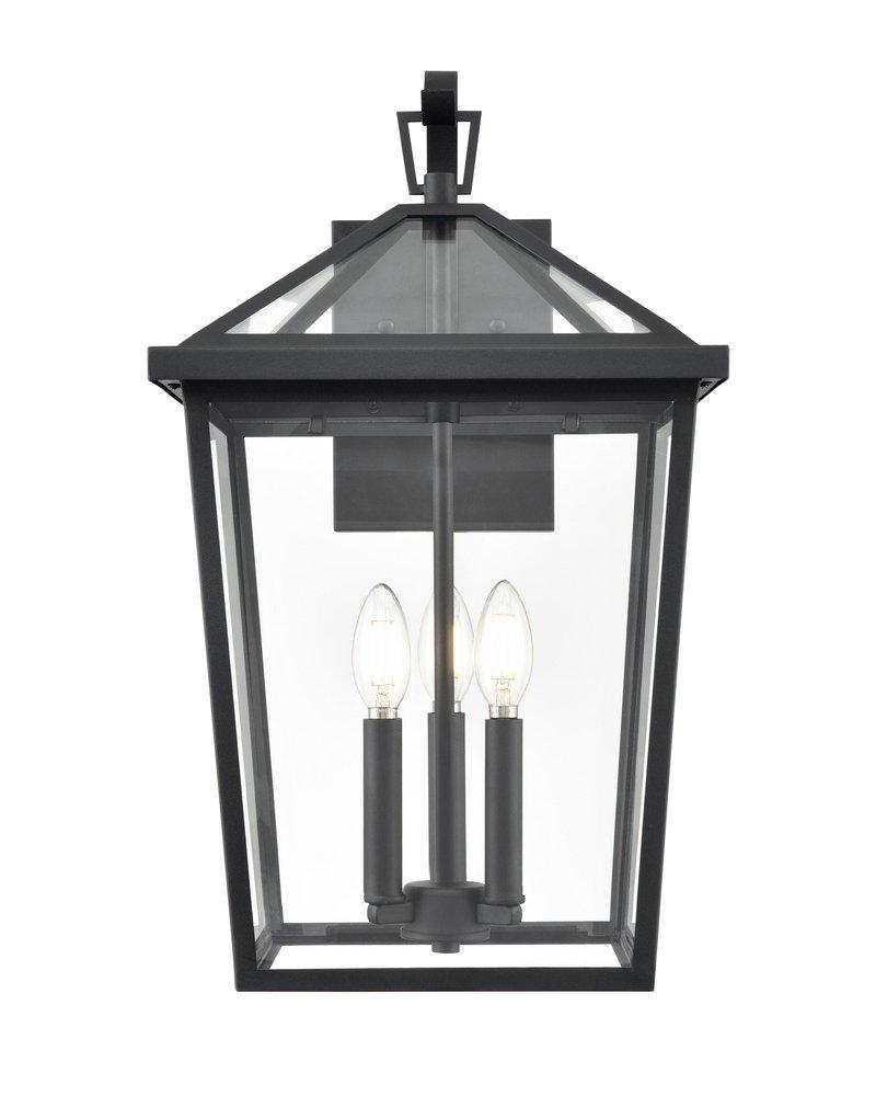 3-Light Outdoor Wall Sconce in Textured Black 