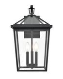 3-Light Outdoor Wall Sconce in Textured Black 