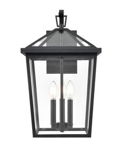 3-Light Outdoor Wall Sconce in Textured Black