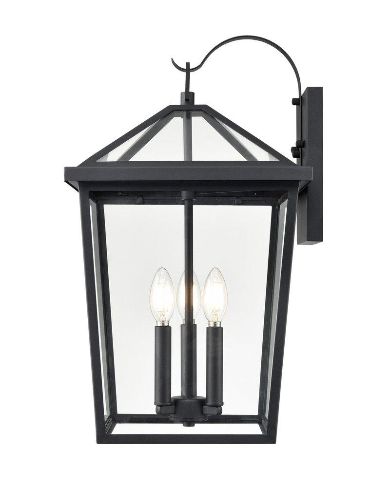 3-Light Outdoor Wall Sconce in Textured Black 
