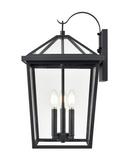 3-Light Outdoor Wall Sconce in Textured Black 