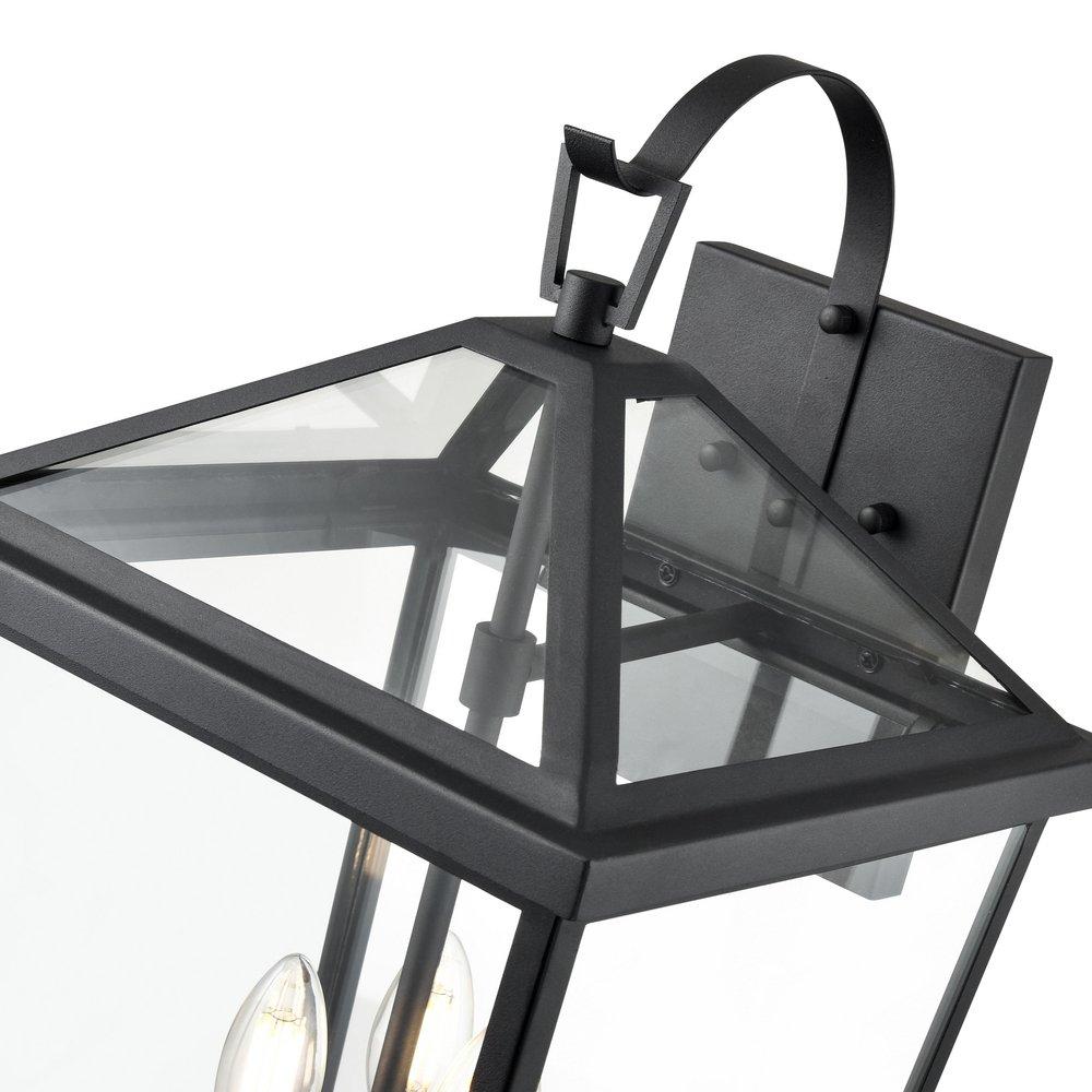 3-Light Outdoor Wall Sconce in Textured Black 