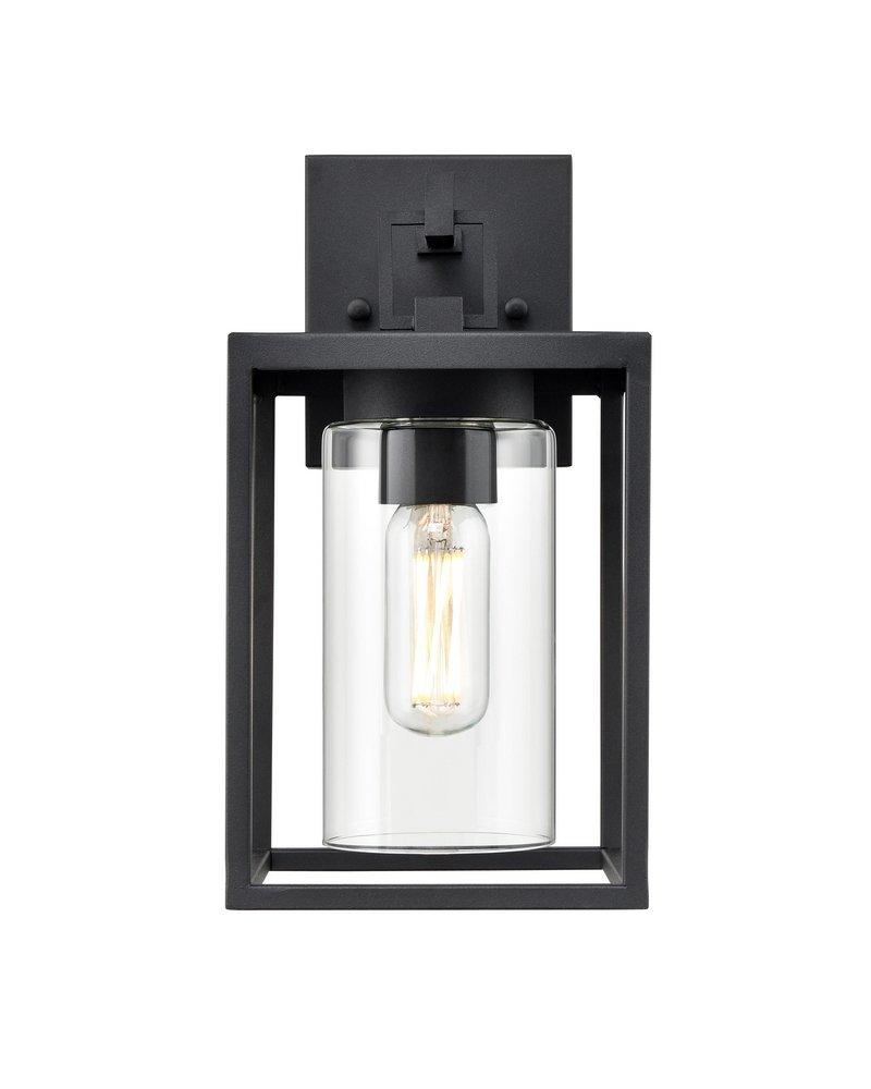 1-Light Outdoor Wall Sconce in Textured Black 