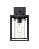 1-Light Outdoor Wall Sconce in Textured Black 