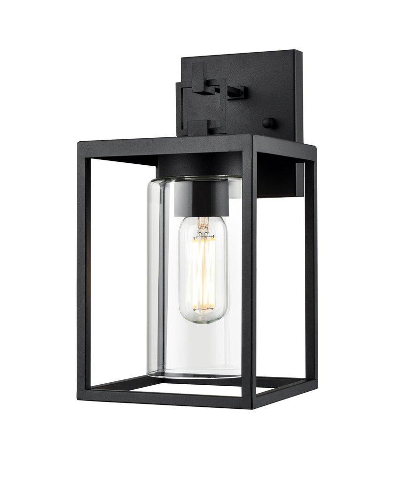 1-Light Outdoor Wall Sconce in Textured Black 