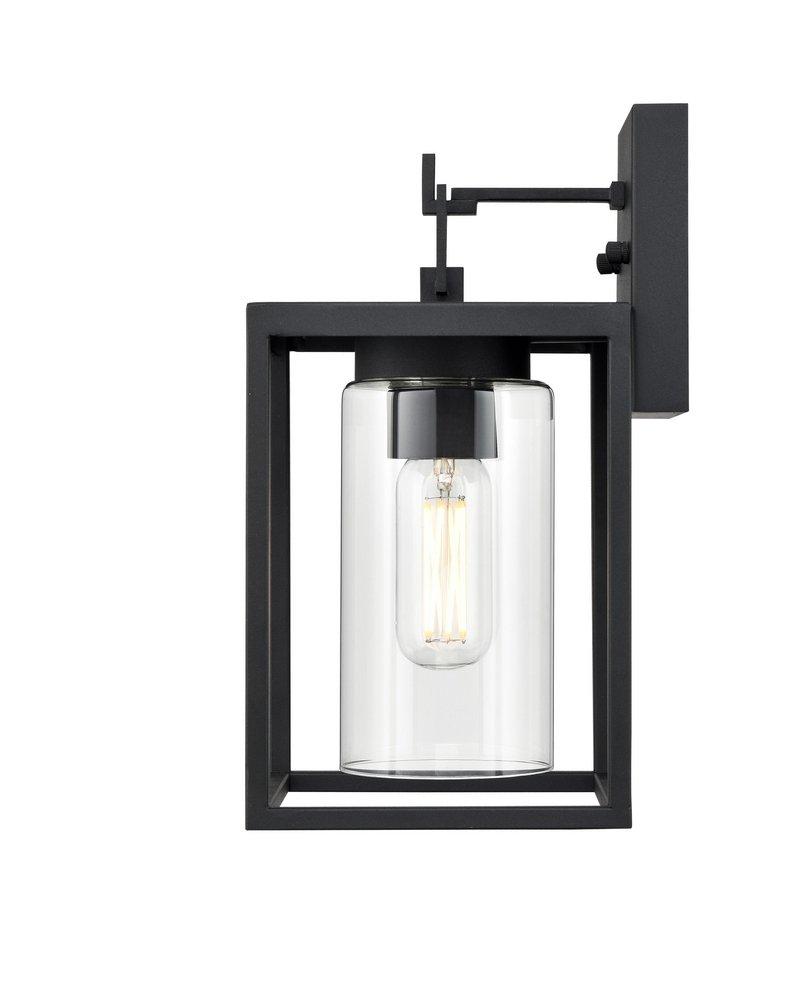 1-Light Outdoor Wall Sconce in Textured Black 