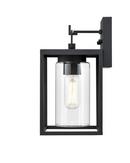 1-Light Outdoor Wall Sconce in Textured Black 