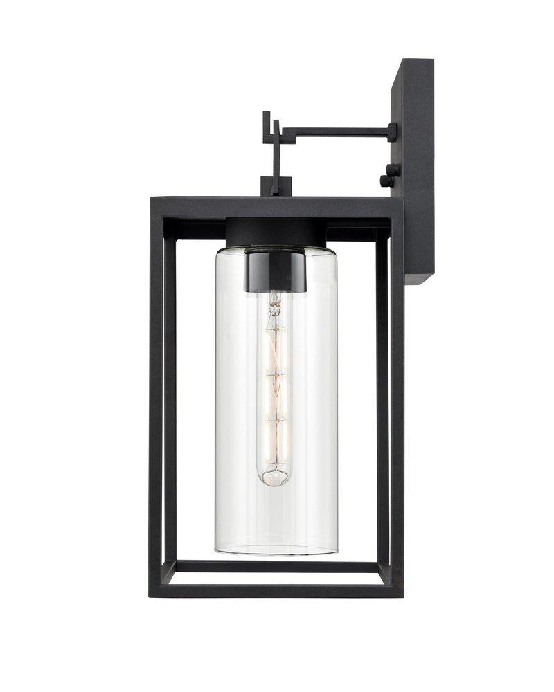 1-Light Outdoor Wall Sconce in Textured Black 