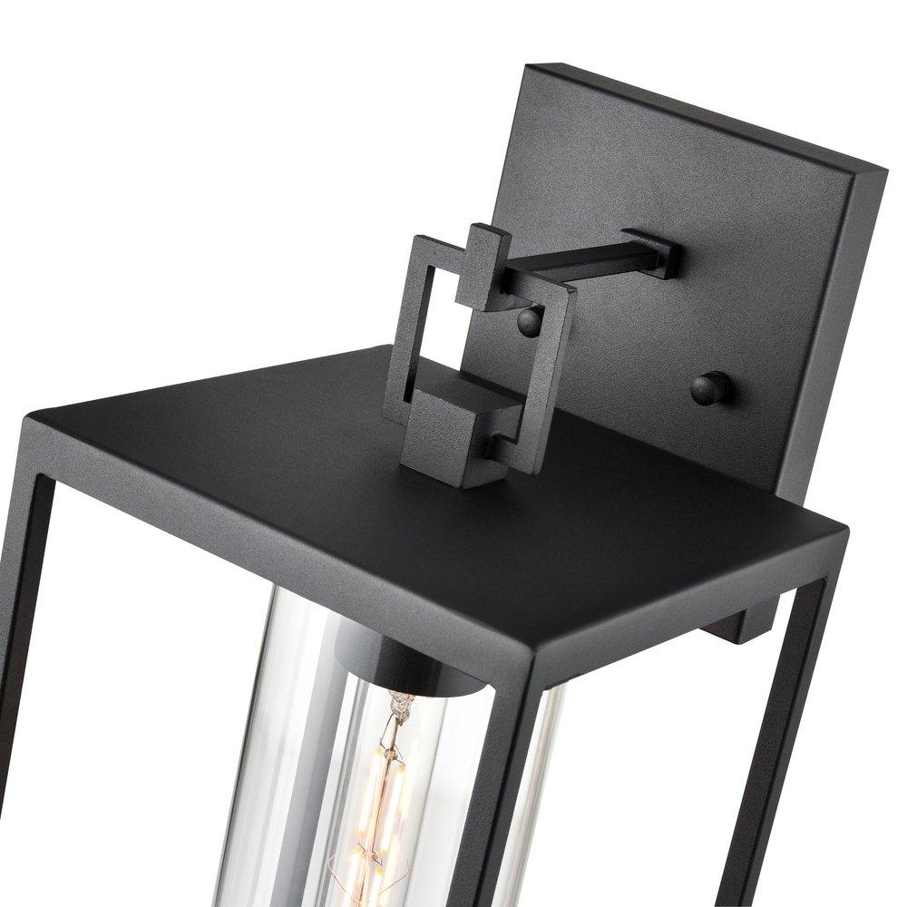 1-Light Outdoor Wall Sconce in Textured Black 