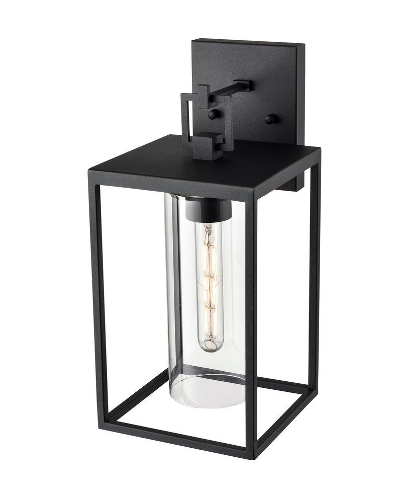 1-Light Outdoor Wall Sconce in Textured Black 