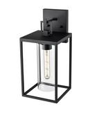 1-Light Outdoor Wall Sconce in Textured Black 